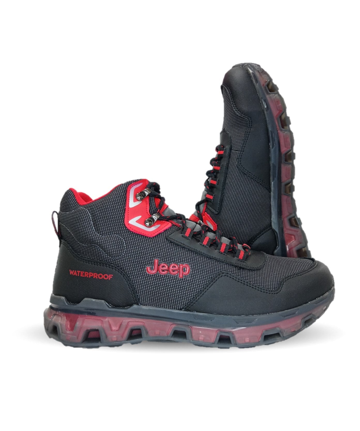 Tenis tipo Bota Outroad con Waterproof Jeep 50000 Negro/Rojo para hombre