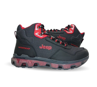 Tenis tipo Bota Outroad con Waterproof Jeep 50000 Negro/Rojo para hombre
