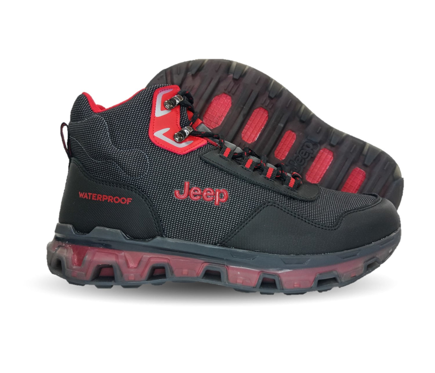 Tenis tipo Bota Outroad con Waterproof Jeep 50000 Negro/Rojo para hombre