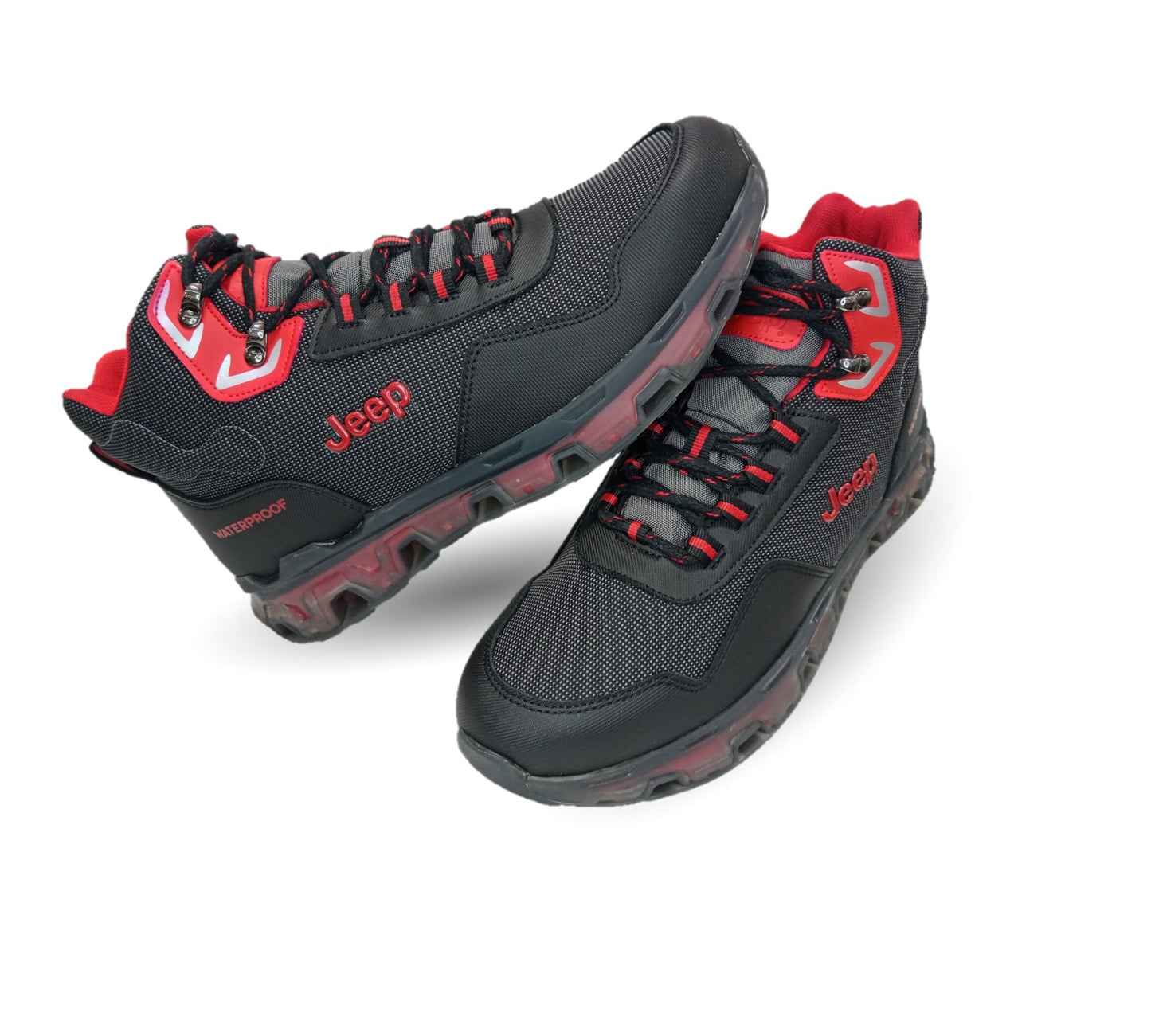 Tenis tipo Bota Outroad con Waterproof Jeep 50000 Negro/Rojo para hombre
