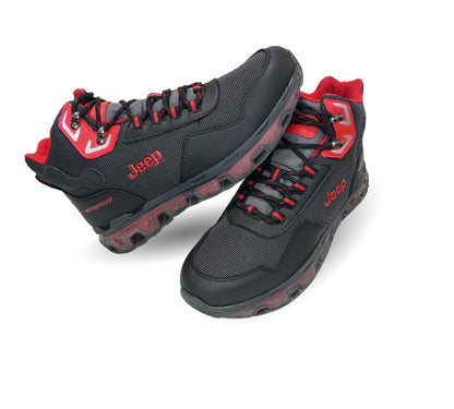 Tenis tipo Bota Outroad con Waterproof Jeep 50000 Negro/Rojo para hombre