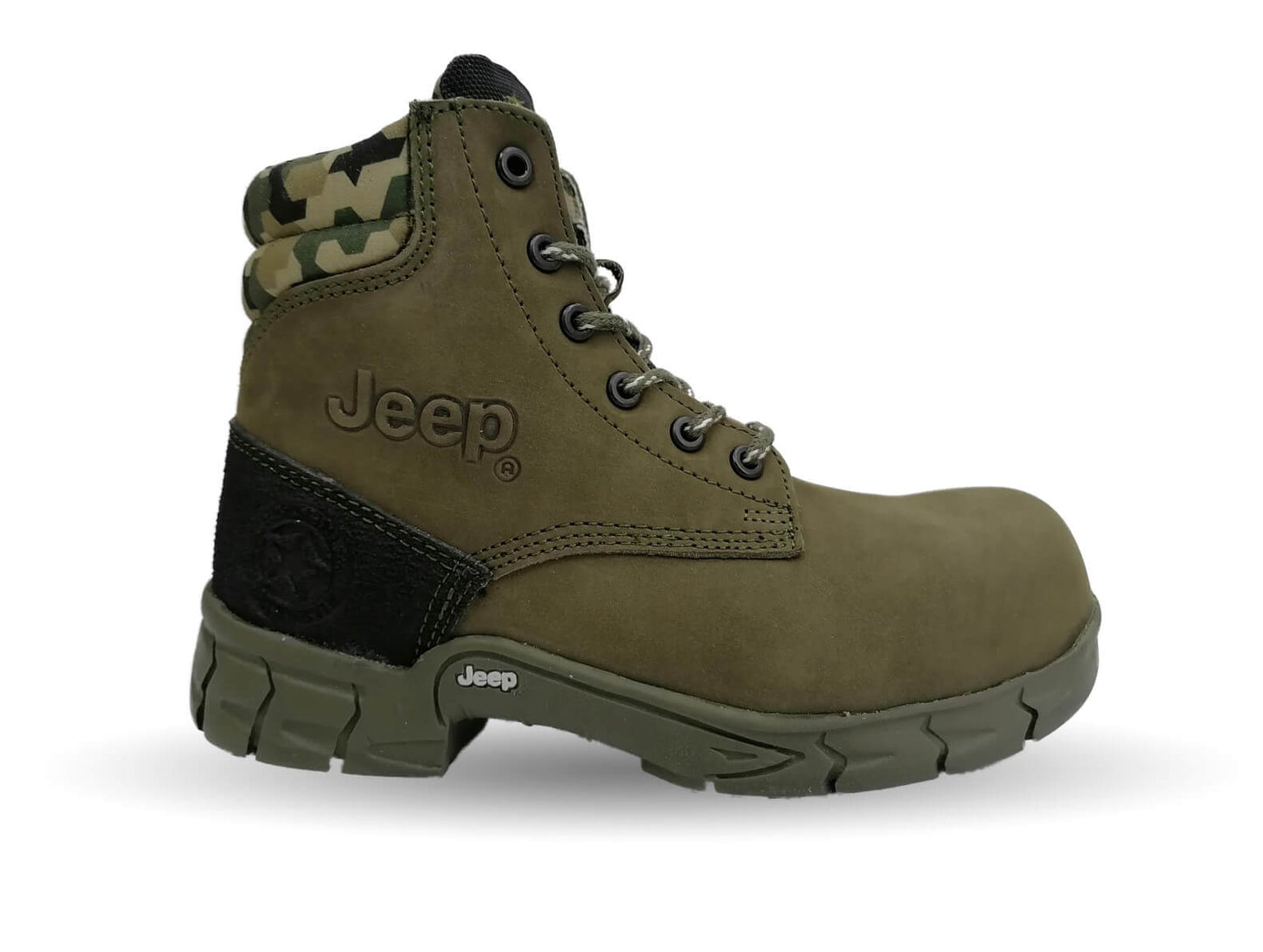 Botas Industriales y Casuales de piel con casco dieléctrico Jeep 5124 Verde para hombre