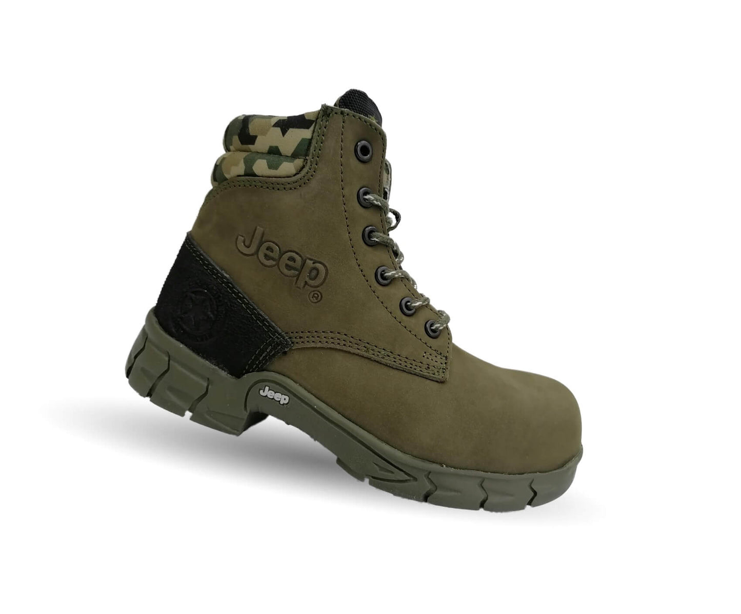 Botas Industriales y Casuales de piel con casco dieléctrico Jeep 5124 Verde para hombre