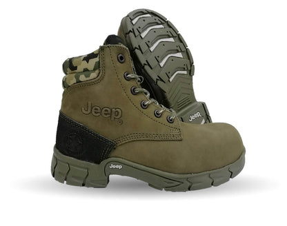 Botas Industriales y Casuales de piel con casco dieléctrico Jeep 5124 Verde para hombre