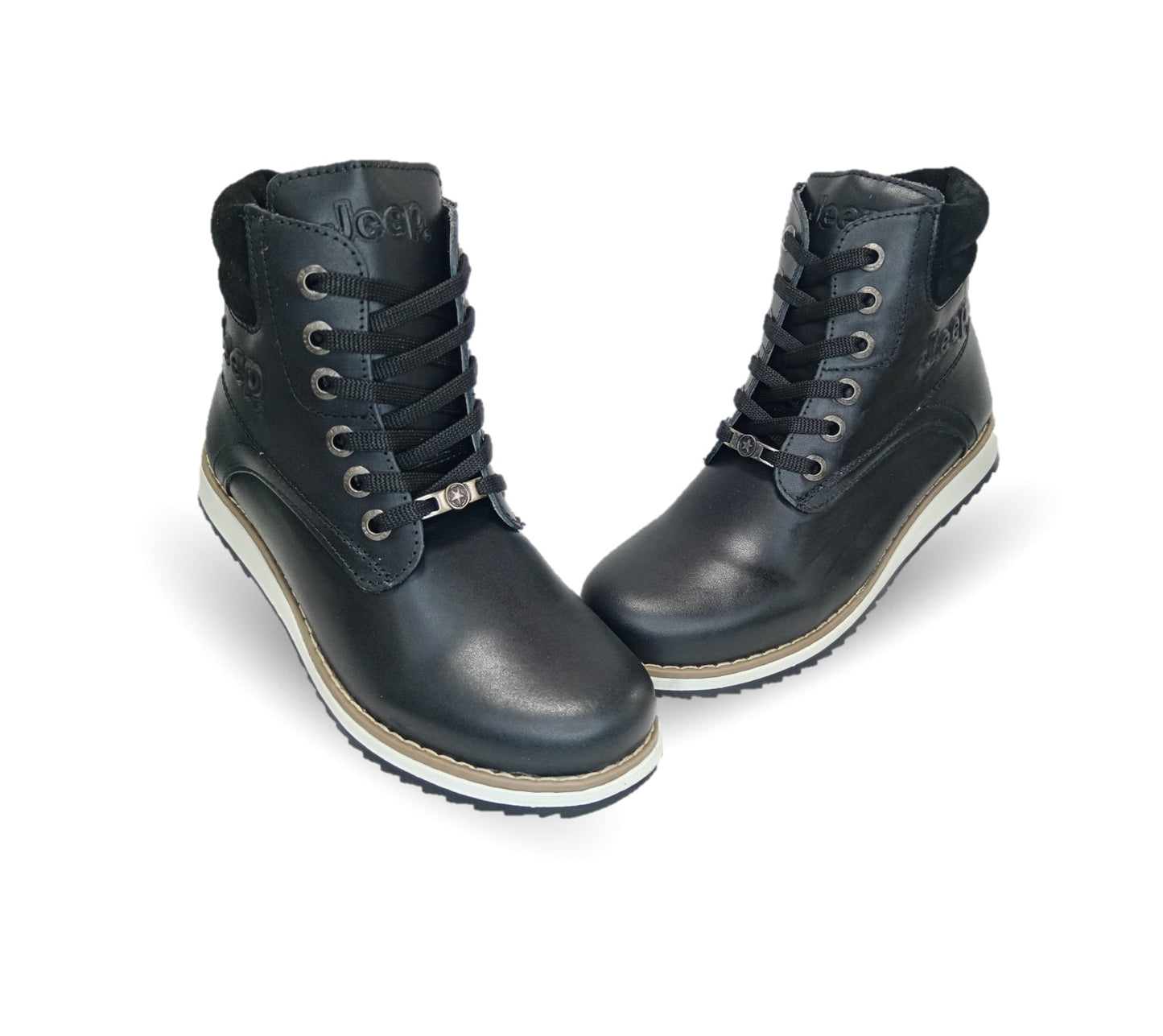 Bota Casual de piel Jeep 9421 Negro para mujer