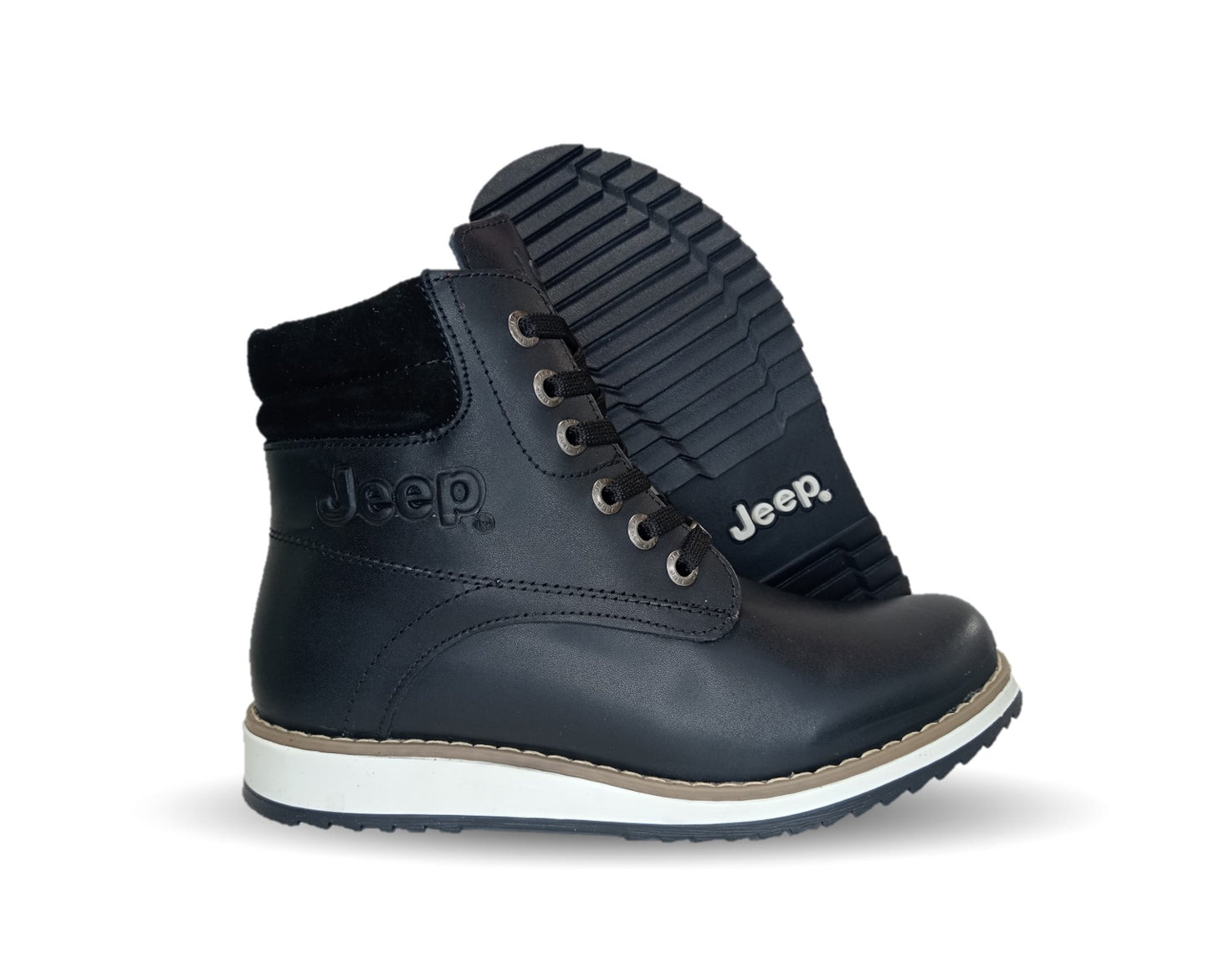 Bota Casual de piel Jeep 9421 Negro para mujer