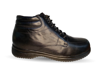 Zapato tipo Bota de Confort para pie diabético de piel de cabra Jet 419 Negro para hombre