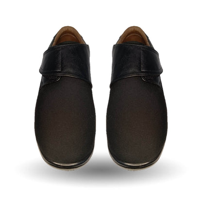 Zapato de Confort para pie diabético de piel de cabra con licra Jet 483 Negro para hombre