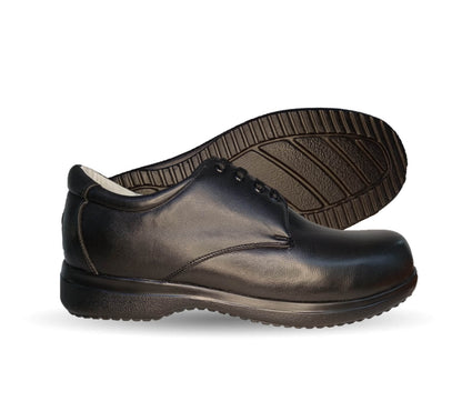 Zapato de Confort para pie diabético de piel de cabra Jet 484 Negro para hombre