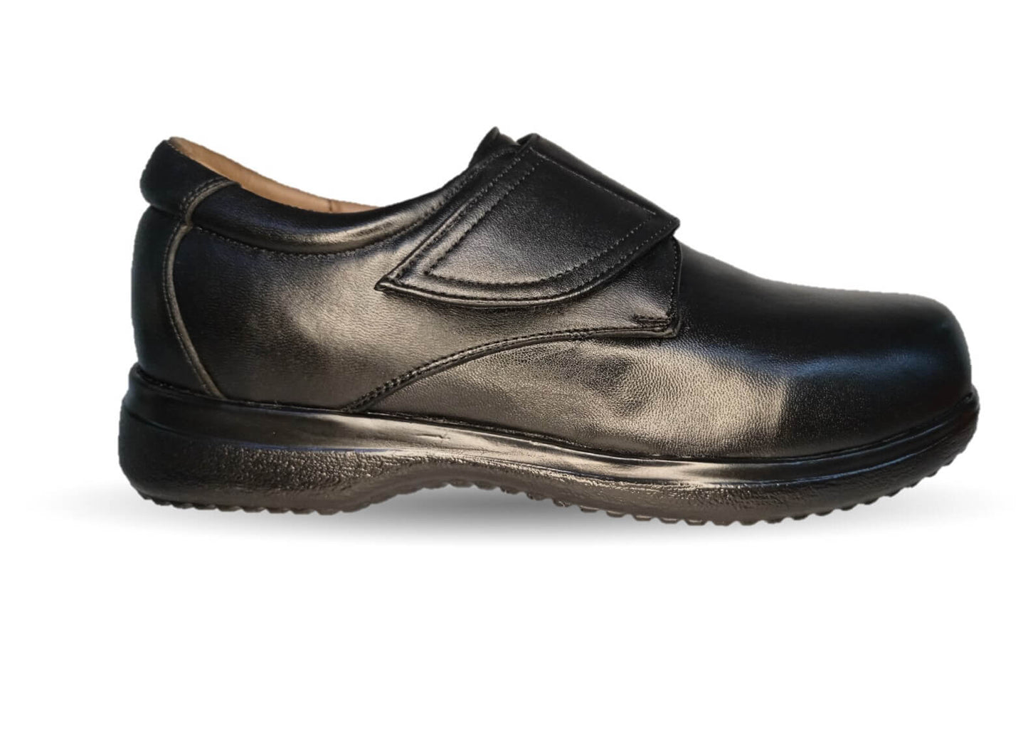 Zapato de Confort para pie diabético de piel de cabra Jet 485 Negro para hombre