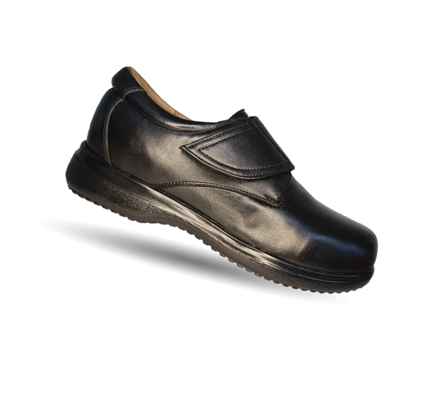 Zapato de Confort para pie diabético de piel de cabra Jet 485 Negro para hombre