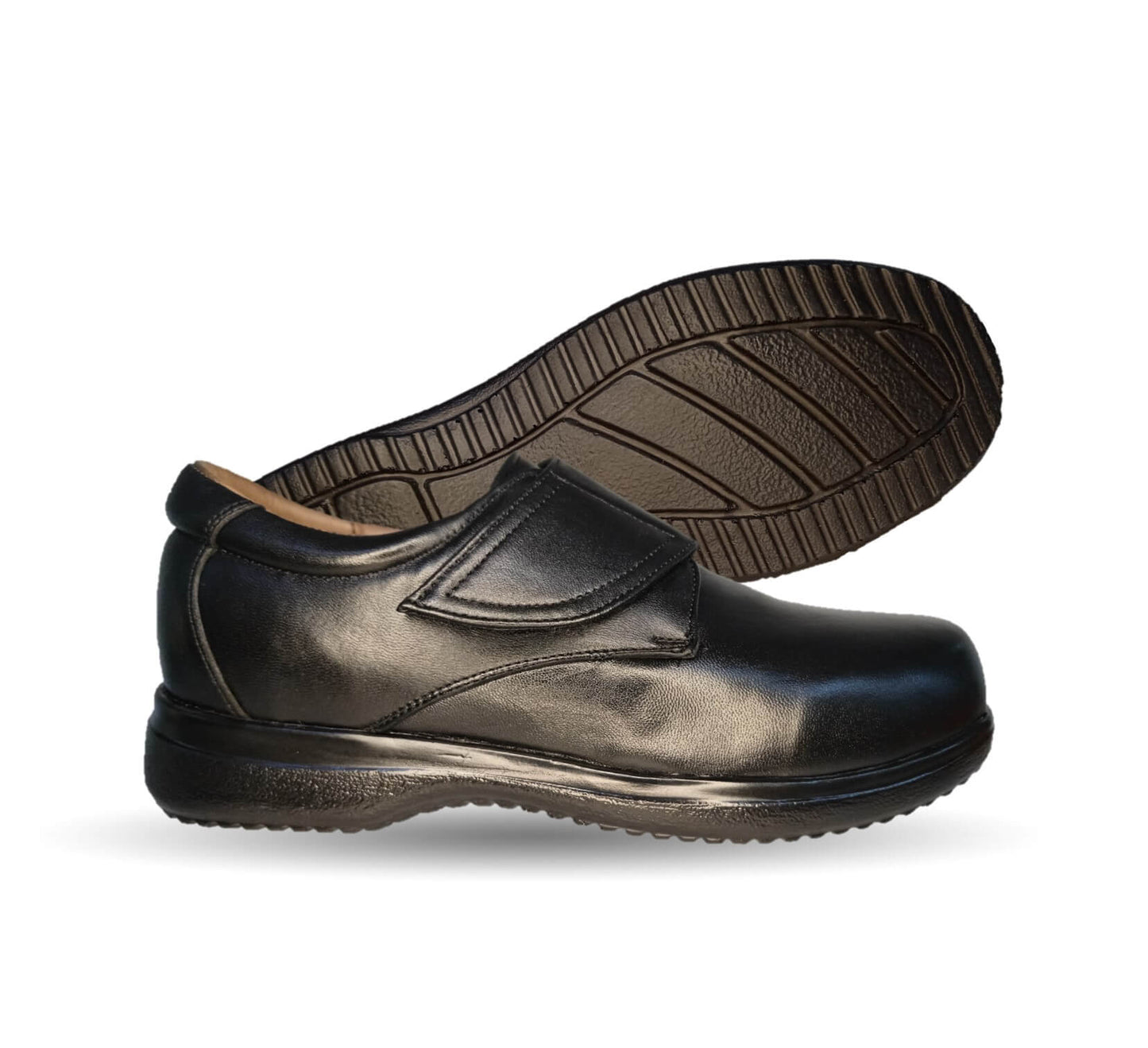 Zapato de Confort para pie diabético de piel de cabra Jet 485 Negro para hombre