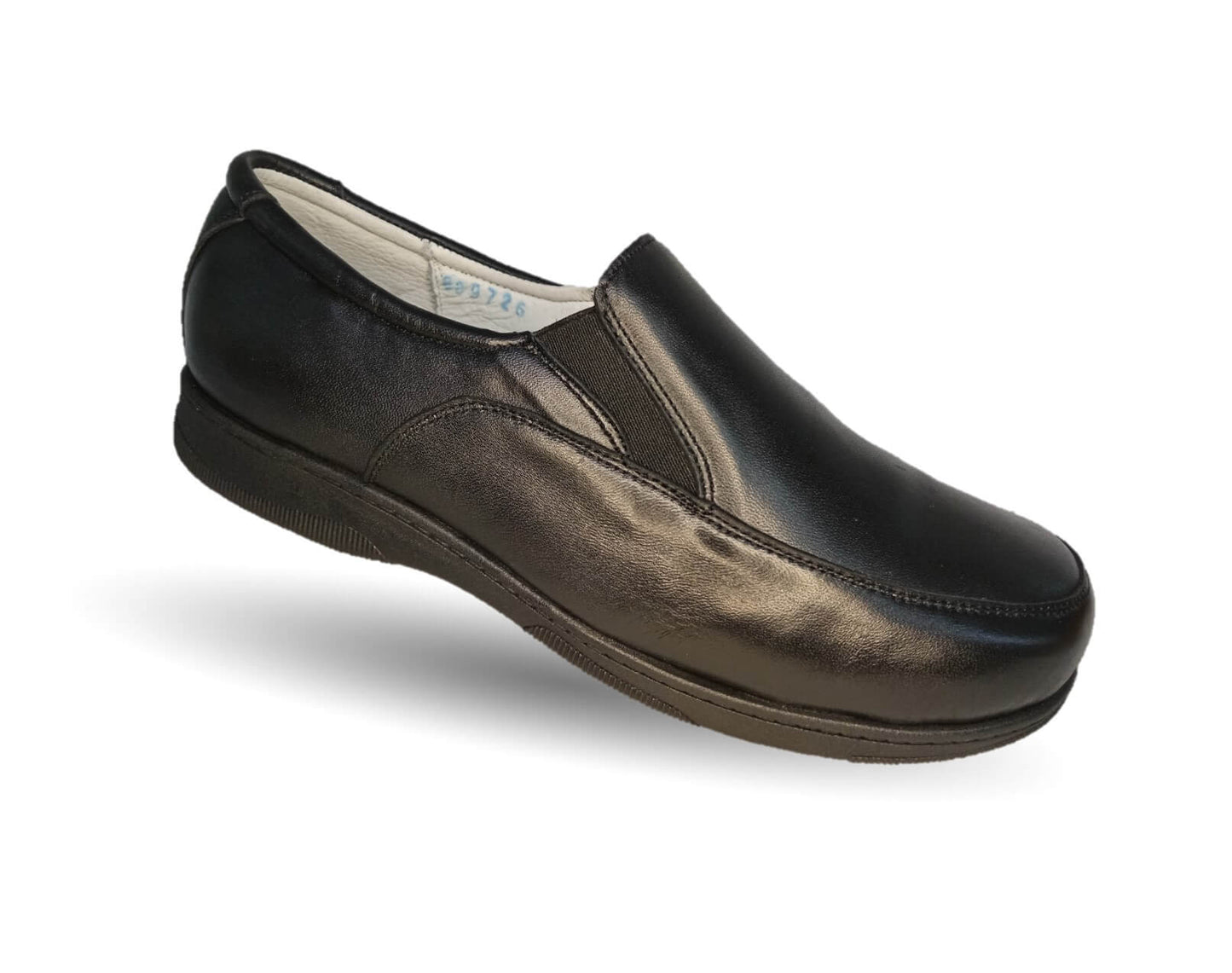 Zapato de Confort para pie diabético de piel de cabra Jet 8898 Negro para hombre