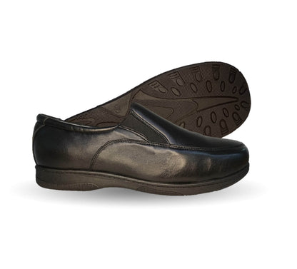 Zapato de Confort para pie diabético de piel de cabra Jet 8898 Negro para hombre