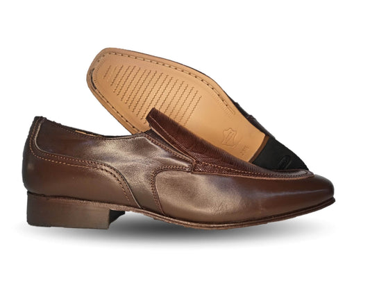 Zapatos de Vestir de piel de ternera con suela de cuero Karsson 3001 Tabaco para hombre