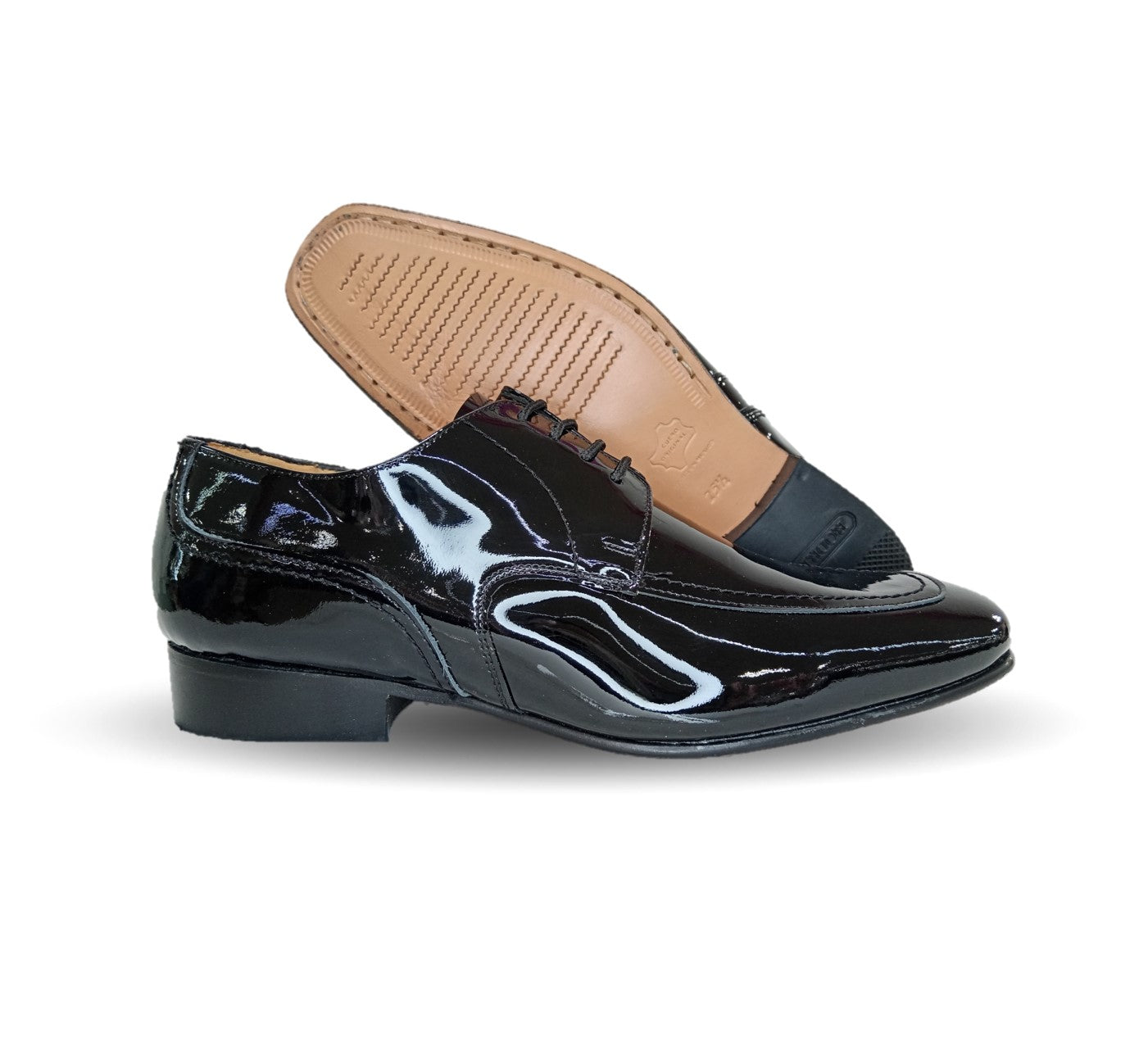 Zapatos de Vestir de piel de ternera con suela de cuero Karsson 3006 Charol Negro para hombre