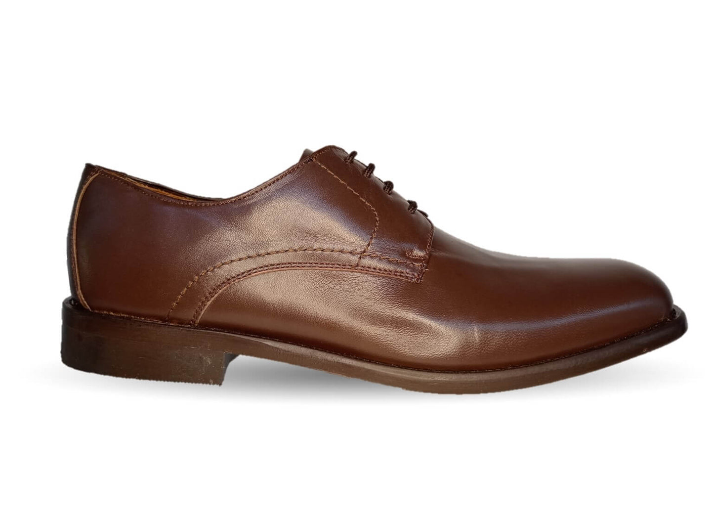 Zapatos de Vestir de piel de ternera con suela de cuero Karsson 7050 Tabaco para hombre