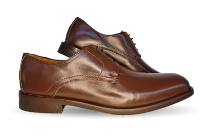 Zapatos de Vestir de piel de ternera con suela de cuero Karsson 7050 Tabaco para hombre