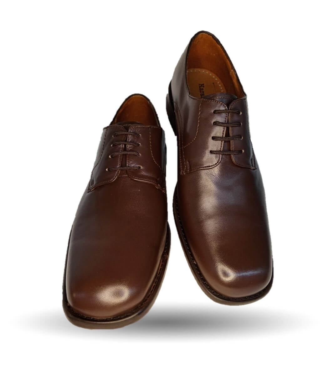 Zapatos de Vestir de piel de ternera con suela de cuero Karsson 7050 Tabaco para hombre