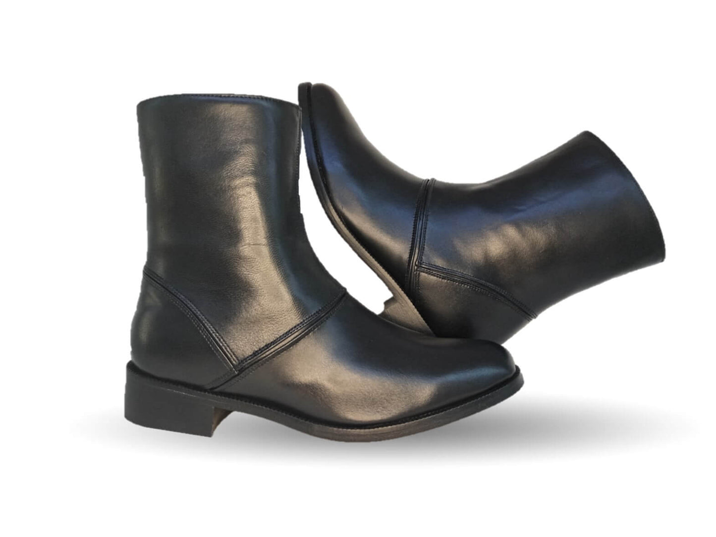 Zapatos tipo Botín de Vestir de piel de ternera con suela de cuero con cierre interno Karsson 79 Negro para hombre