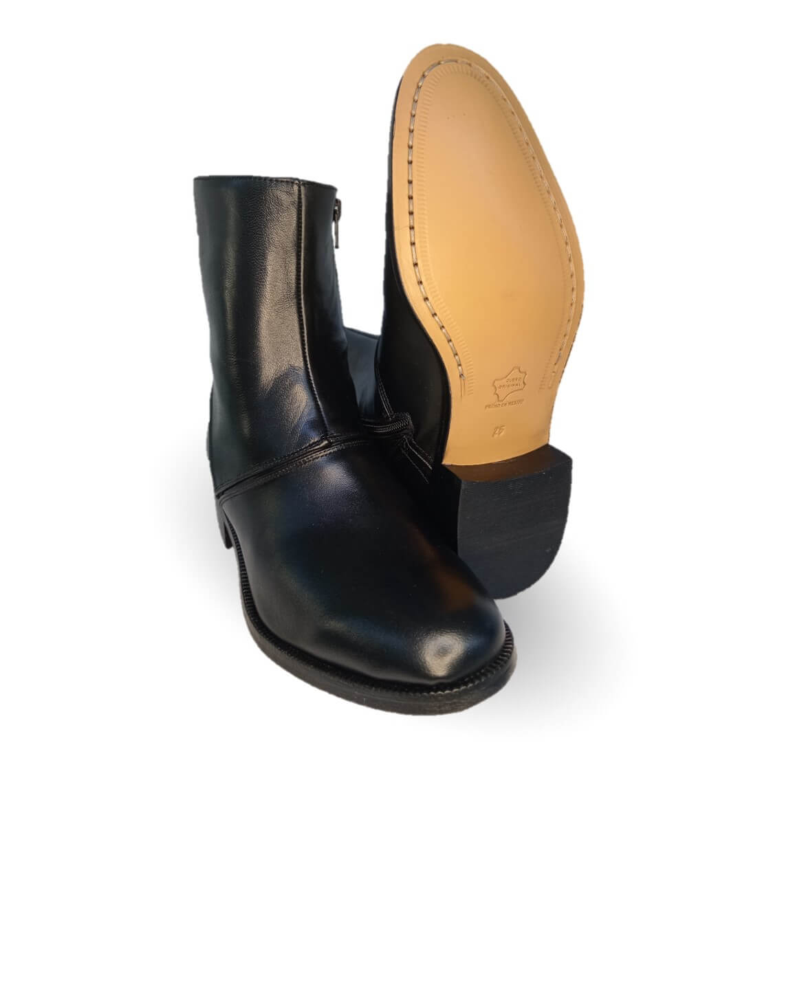 Zapatos tipo Botín de Vestir de piel de ternera con suela de cuero con cierre interno Karsson 79 Negro para hombre
