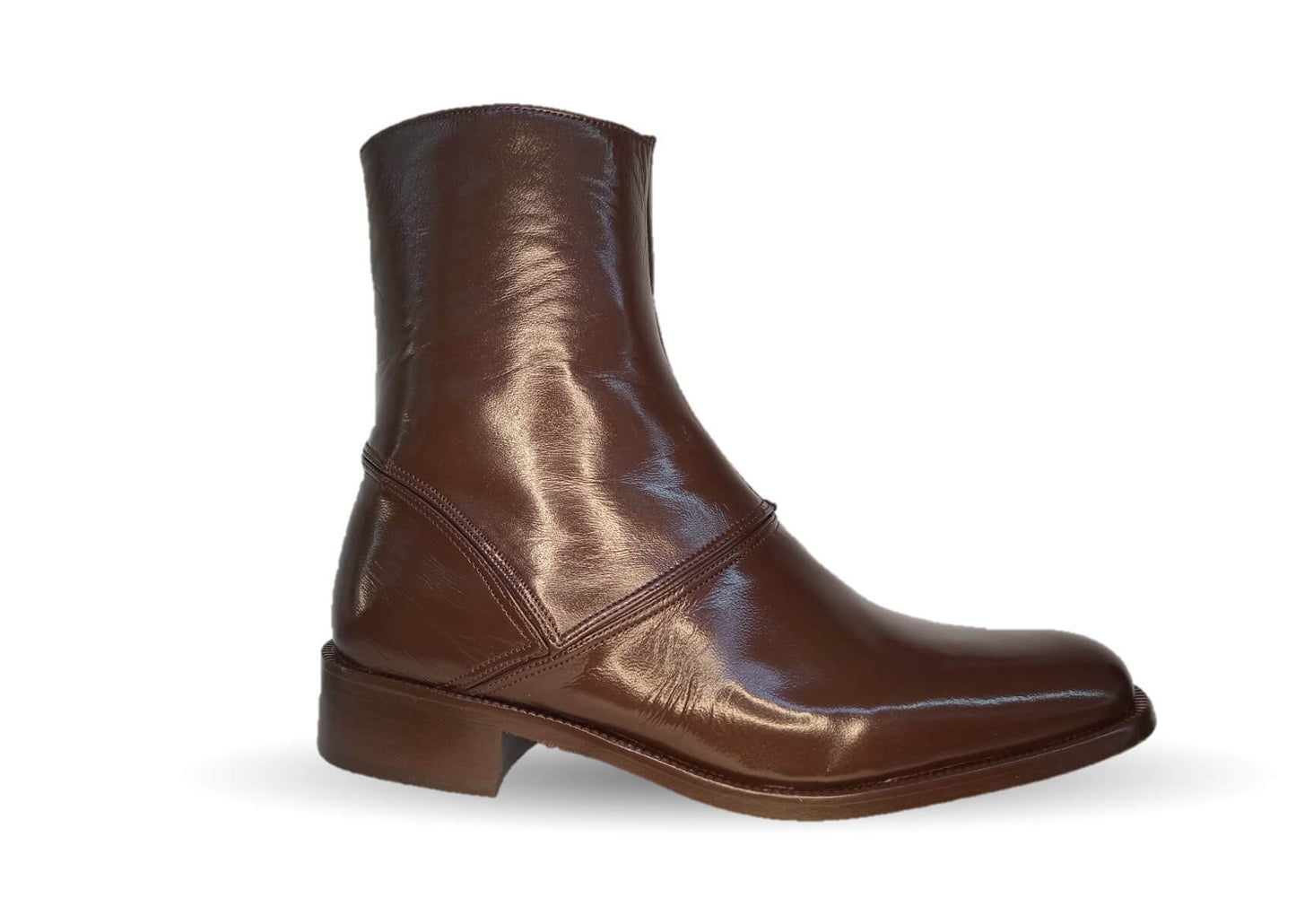 Zapatos de Vestir tipo Botín de piel de ternera con suela de cuero con cierre interno Karsson 79 Tabaco para hombre