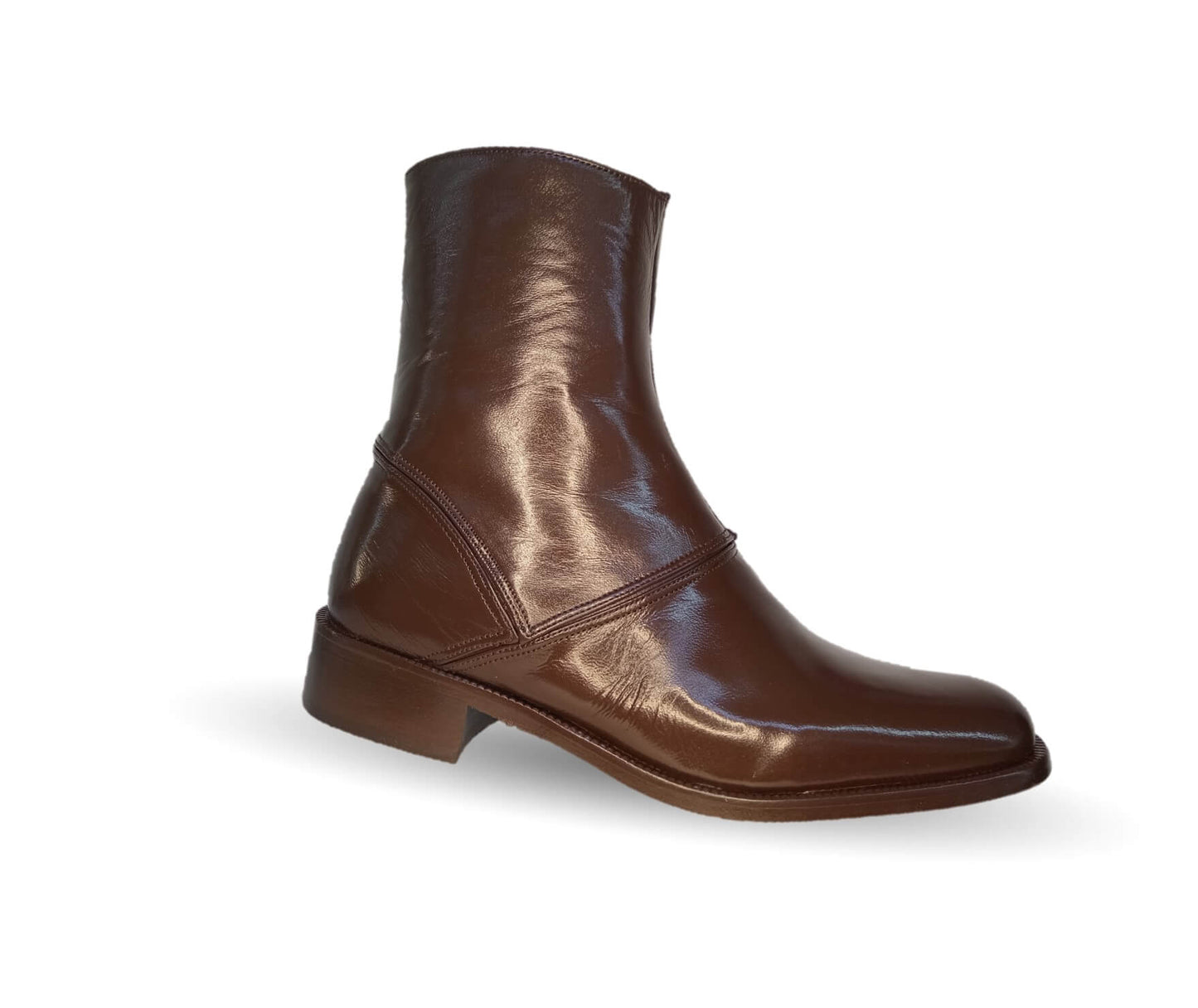 Zapatos de Vestir tipo Botín de piel de ternera con suela de cuero con cierre interno Karsson 79 Tabaco para hombre