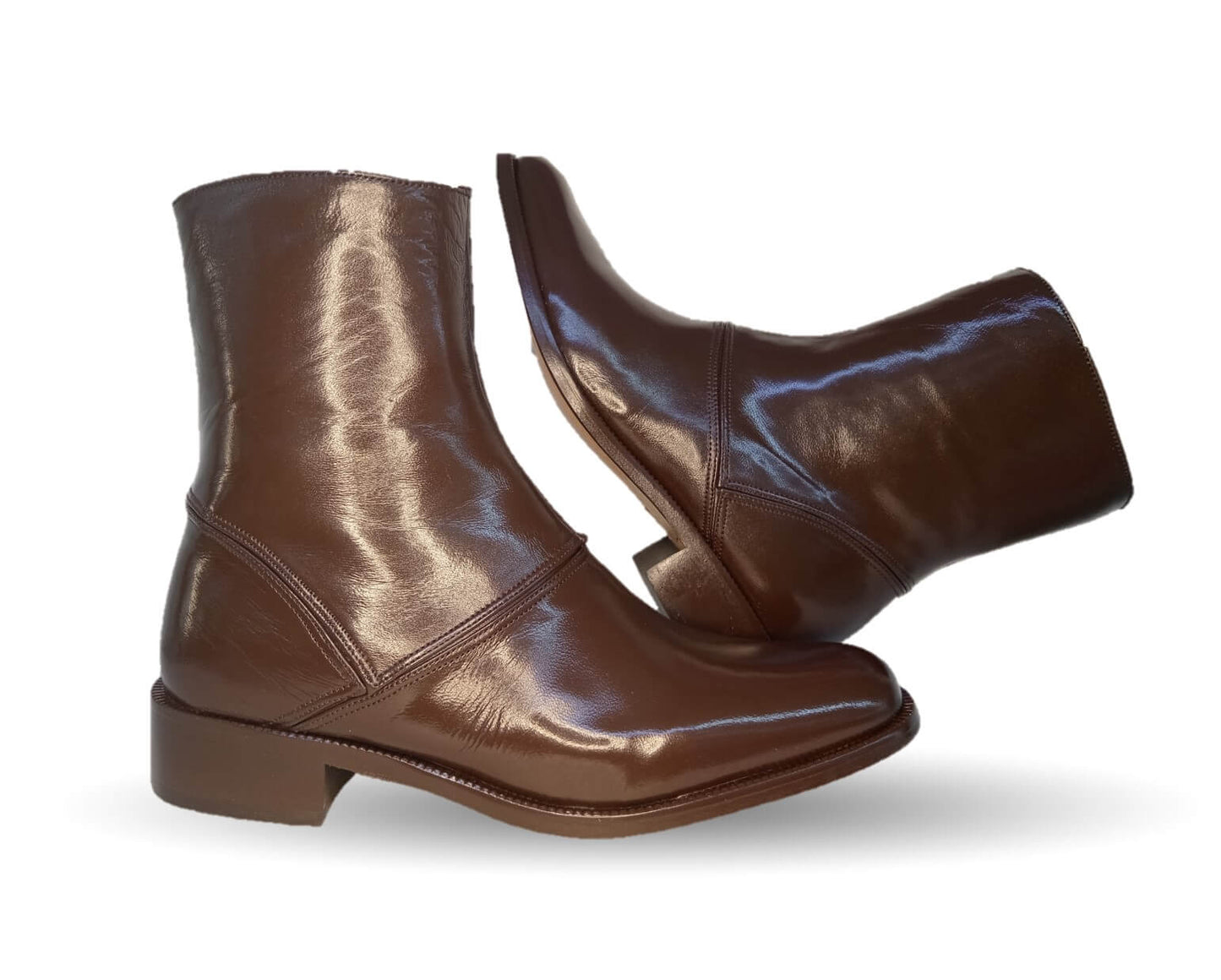 Zapatos de Vestir tipo Botín de piel de ternera con suela de cuero con cierre interno Karsson 79 Tabaco para hombre