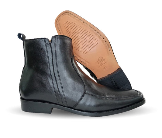 Zapatos tipo Botín de Vestir de piel de ternera con suela de cuero Karsson 8029 Negro para hombre