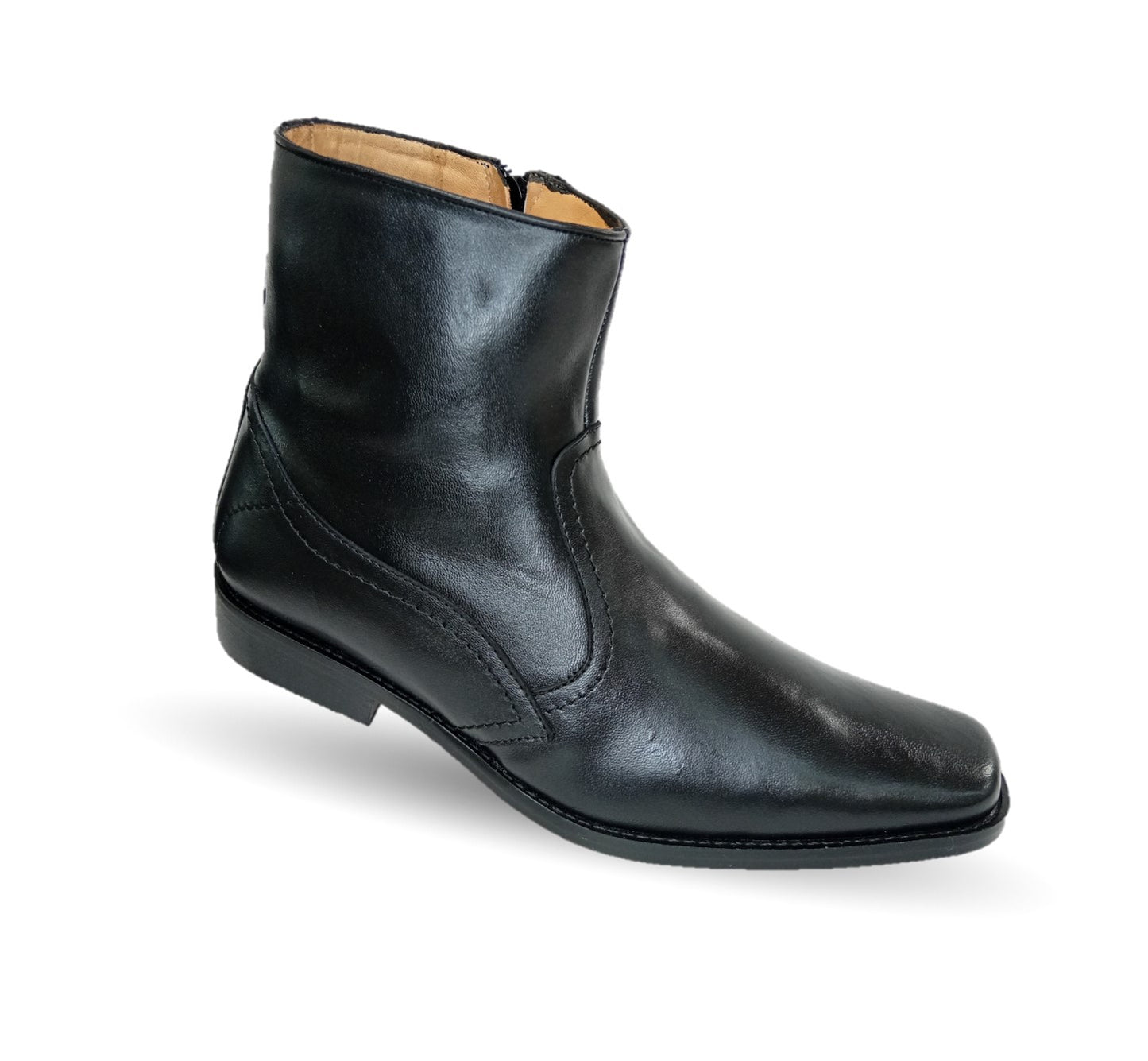 Zapatos tipo Botín de Vestir de piel de ternera con suela de cuero Karsson 8039 Negro para hombre
