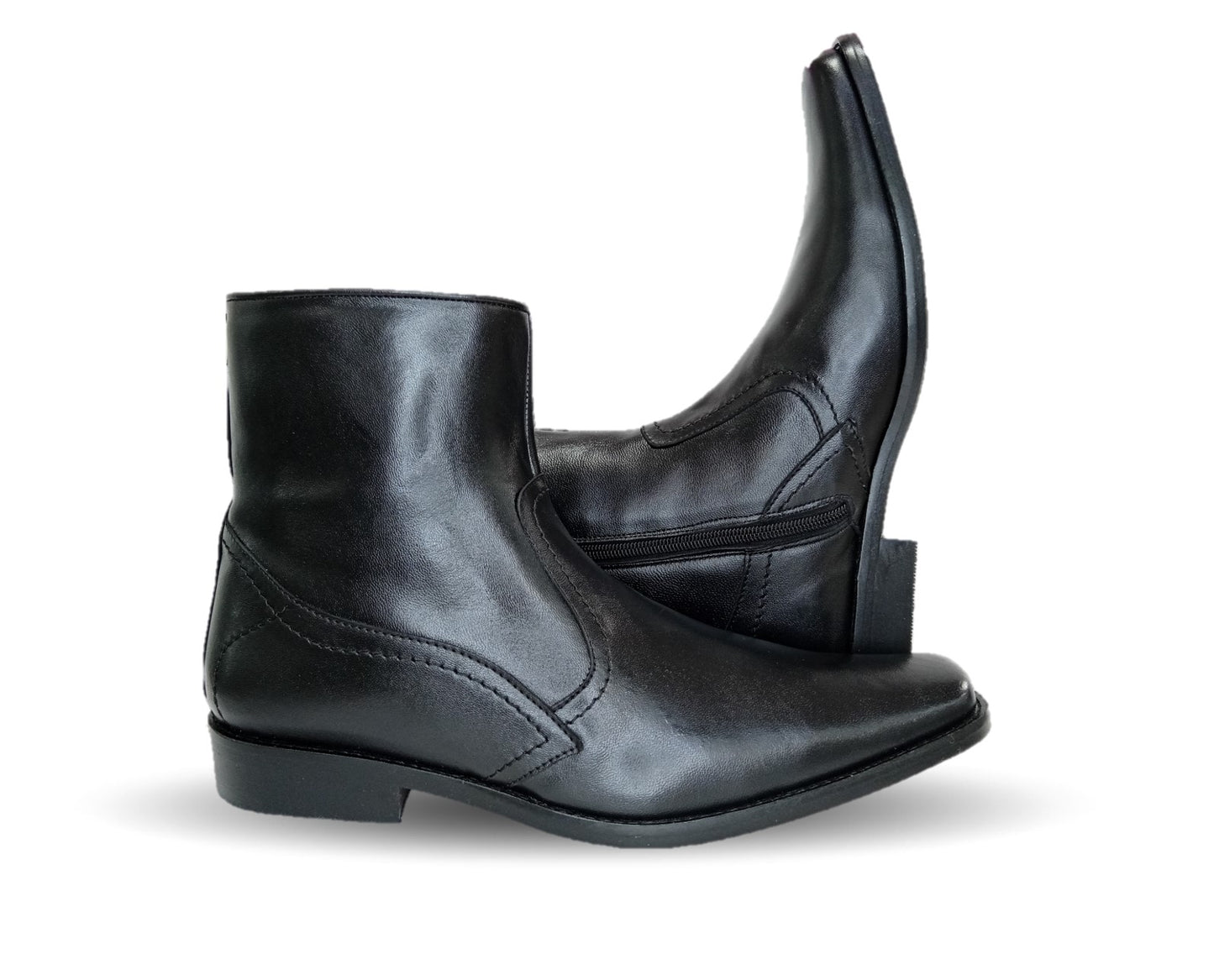 Zapatos tipo Botín de Vestir de piel de ternera con suela de cuero Karsson 8039 Negro para hombre