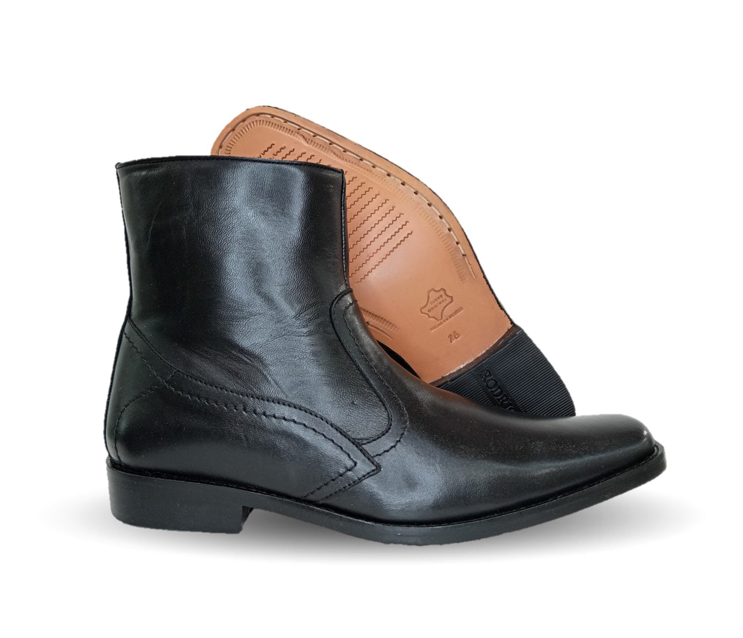 Zapatos tipo Botín de Vestir de piel de ternera con suela de cuero Karsson 8039 Negro para hombre