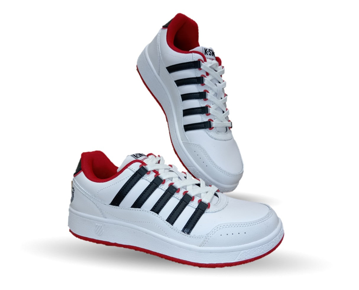 Tenis Urbano de piel K Swiss 116 Blanco/Negro/Rojo para hombre
