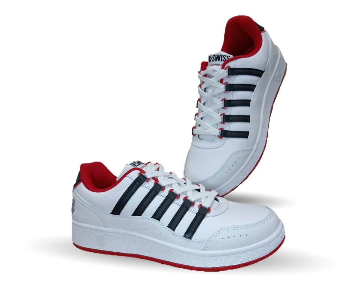 Tenis Urbano de piel K Swiss 116 Blanco/Negro/Rojo para hombre