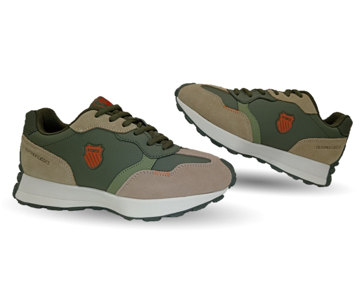 Tenis Urbano K Swiss de piel 320 Olivo/Café para hombre