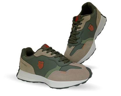 Tenis Urbano K Swiss de piel 320 Olivo/Café para hombre