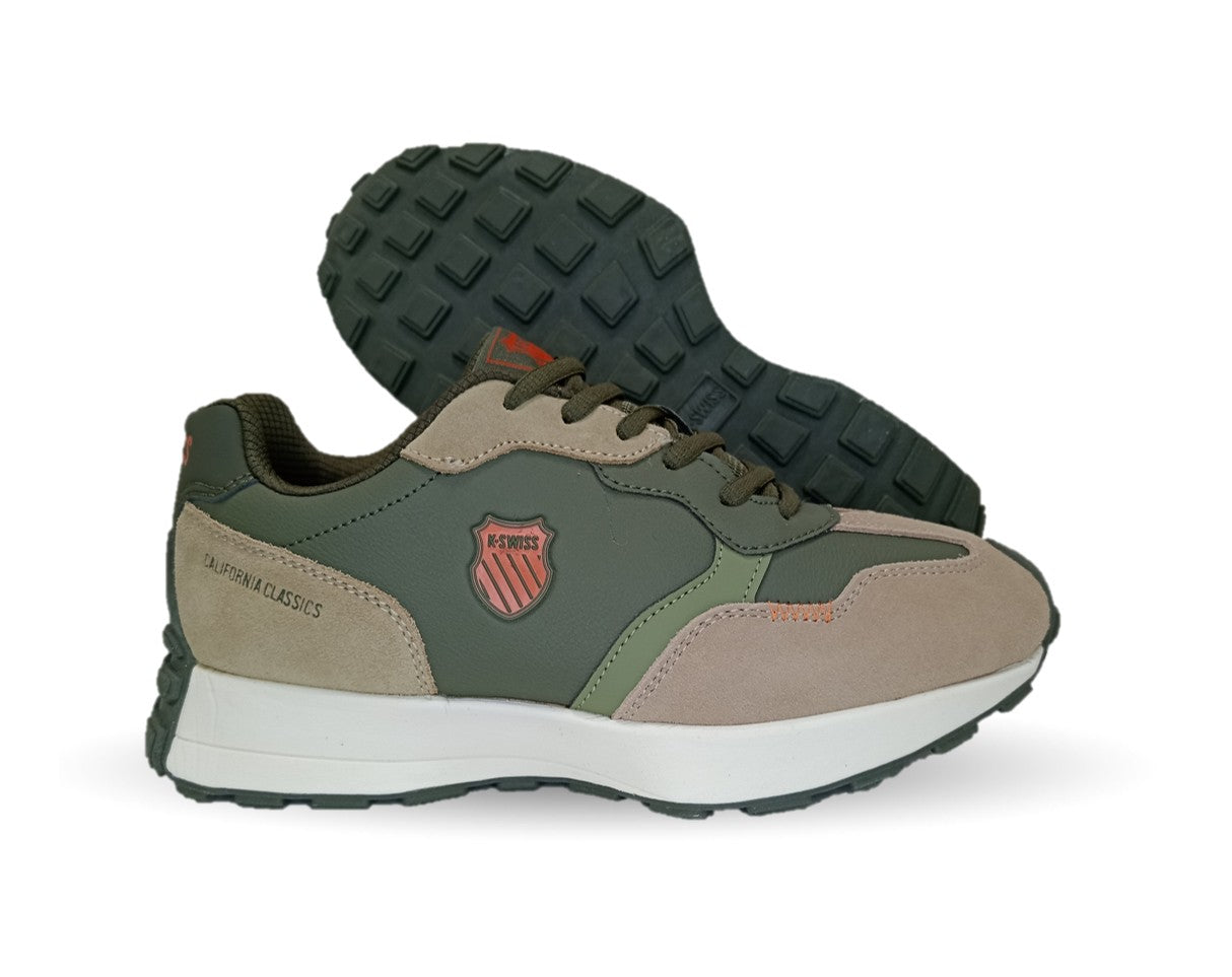 Tenis Urbano K Swiss de piel 320 Olivo/Café para hombre