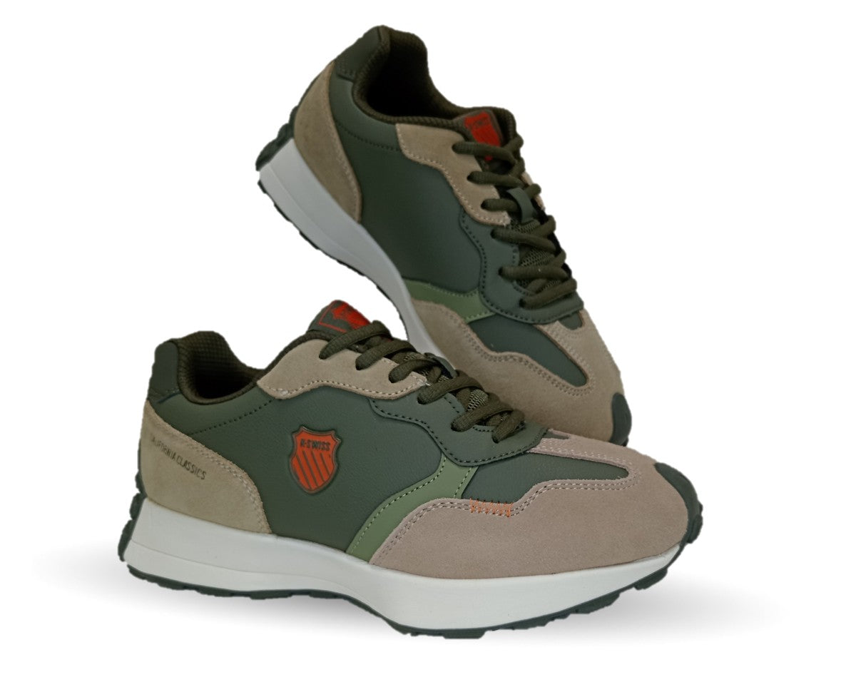 Tenis Urbano K Swiss de piel 320 Olivo/Café para hombre