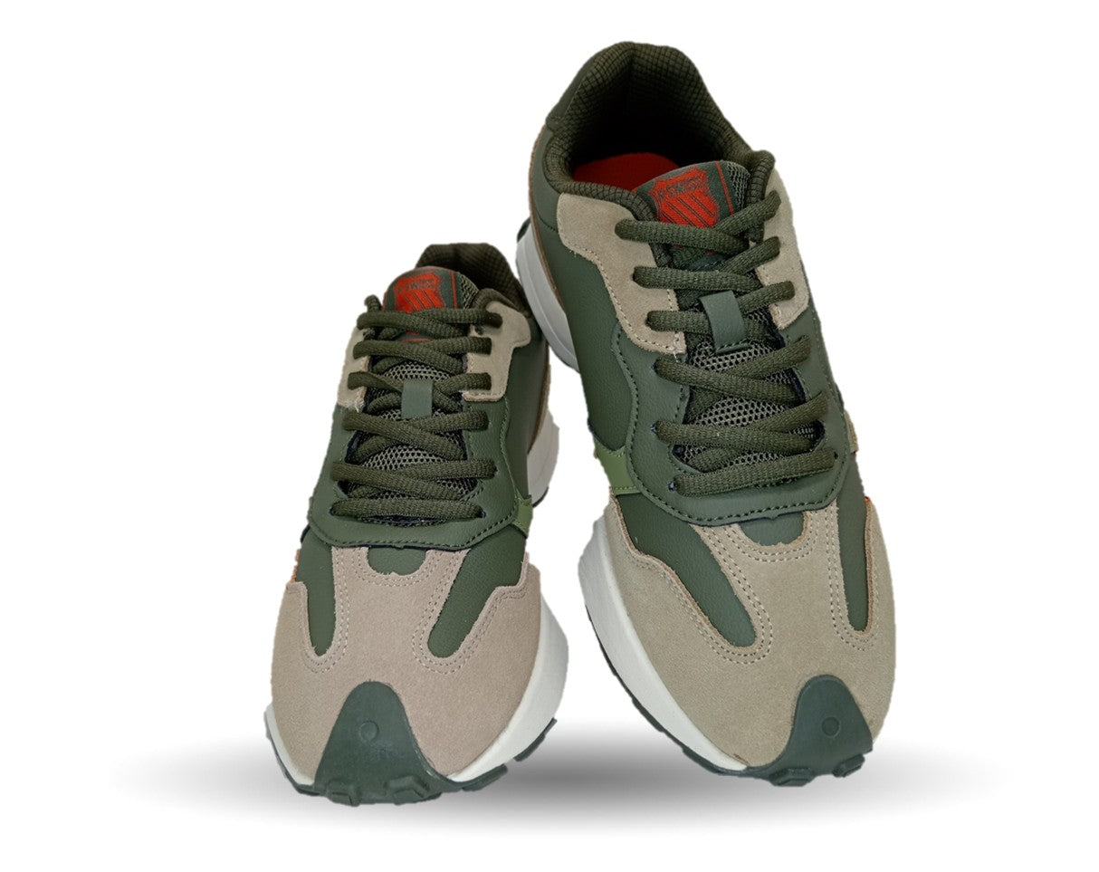 Tenis Urbano K Swiss de piel 320 Olivo/Café para hombre