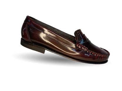 Zapato Casual tipo mocasín de piel con suela de cuero Lady Camo 455 Camaleón Vino para mujer