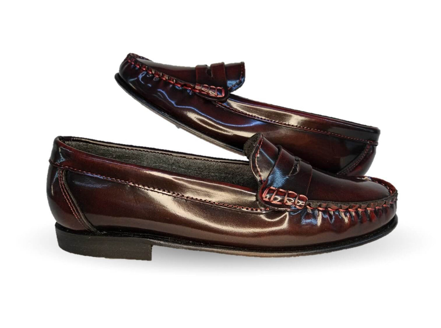 Zapato Casual tipo mocasín de piel con suela de cuero Lady Camo 455 Camaleón Vino para mujer