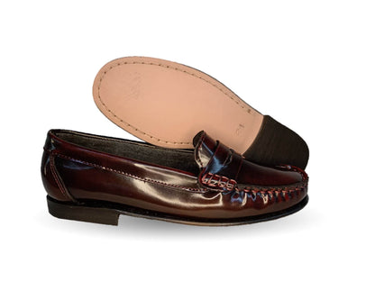 Zapato Casual tipo mocasín de piel con suela de cuero Lady Camo 455 Camaleón Vino para mujer