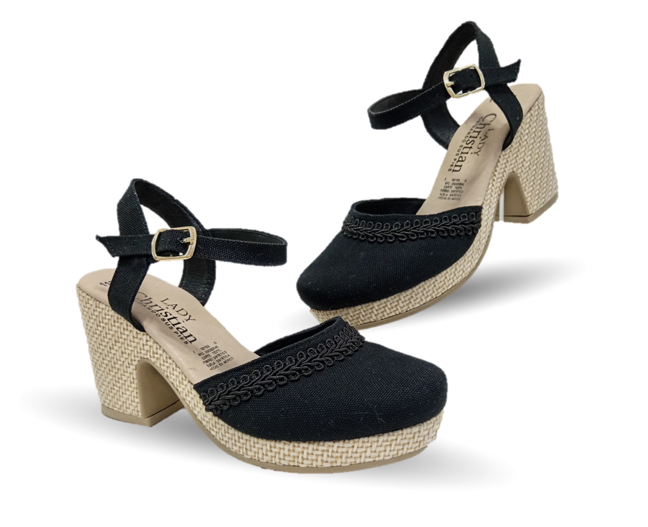 Sandalia tipo Alpargata Lady Christian 1180 Negro para mujer