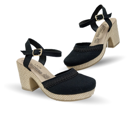 Sandalia tipo Alpargata Lady Christian 1180 Negro para mujer