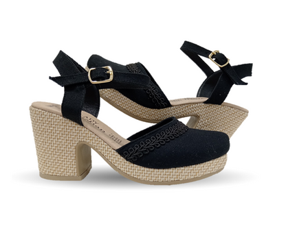 Sandalia tipo Alpargata Lady Christian 1180 Negro para mujer