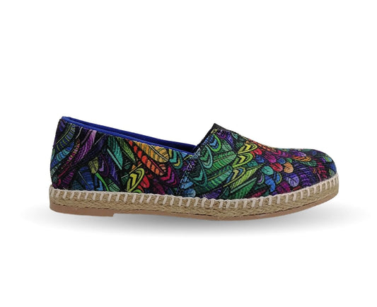 Zapato Casual de moda con yute natural Lady Christian 345 Plumas para mujer
