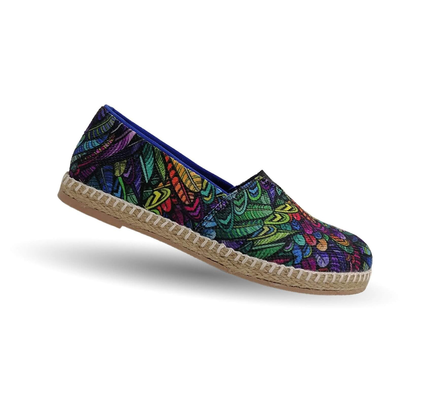 Zapato Casual de moda con yute natural Lady Christian 345 Plumas para mujer