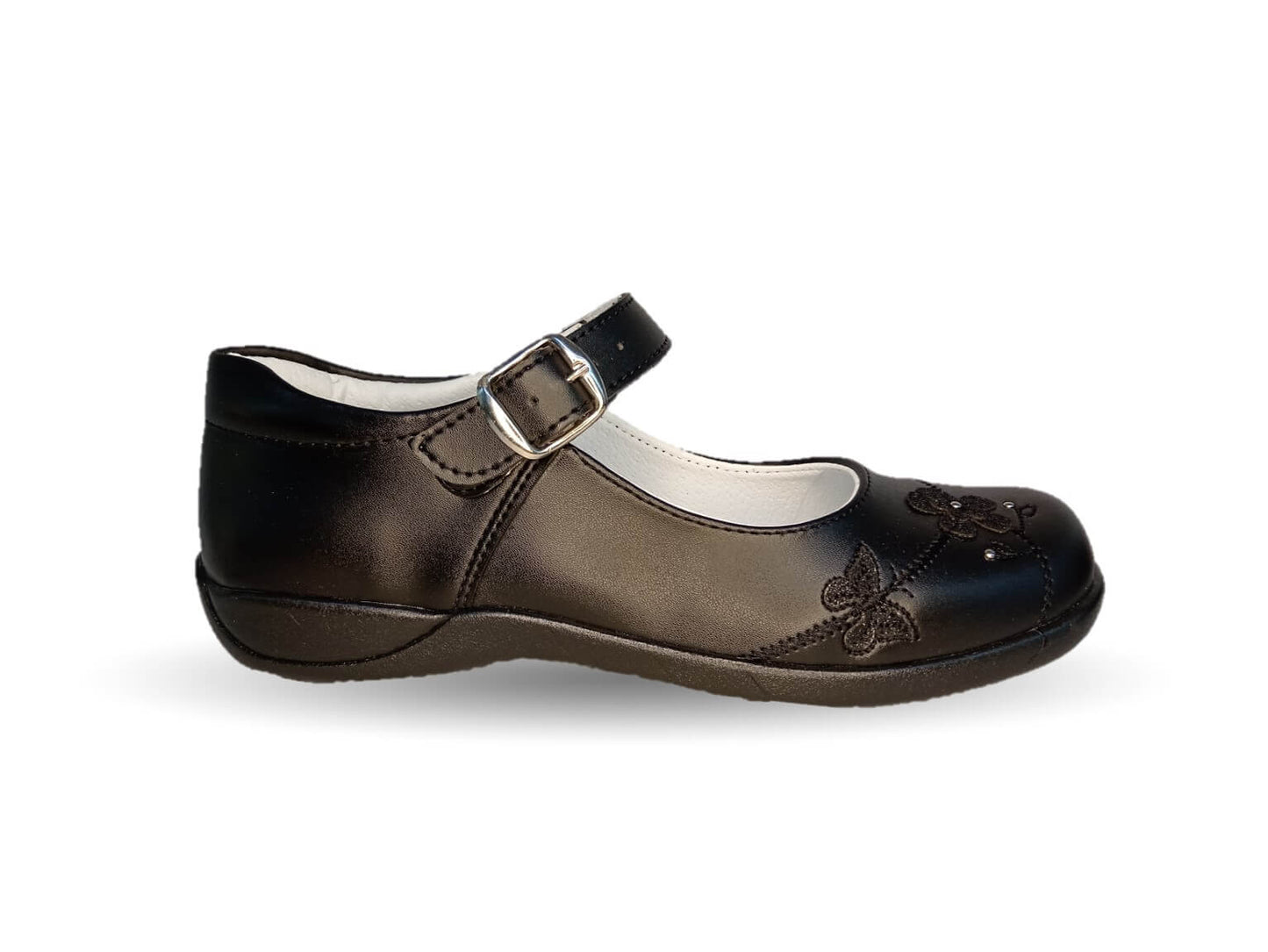 Zapato Escolar con hebilla Lady Flores 401 Negro para niña