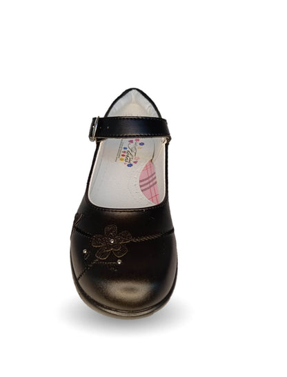 Zapato Escolar con hebilla Lady Flores 401 Negro para niña