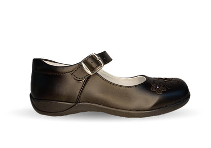 Zapato Escolar con hebilla Lady Flores 402 Negro para niña